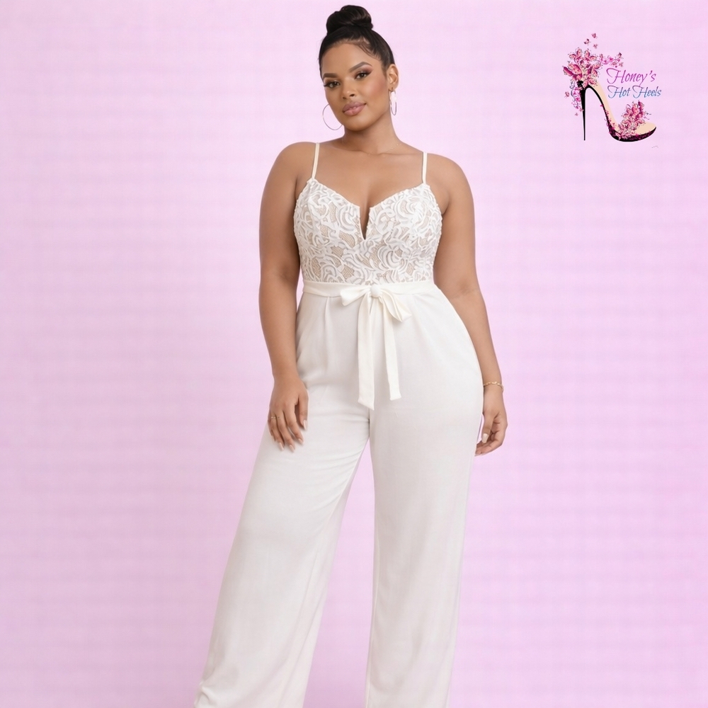 Almost Famous Ivory Lace Jumpsuit